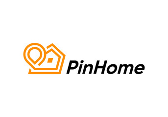fast home and pin location logo vector design