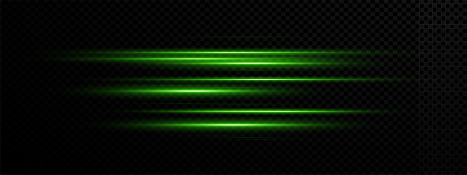 Green effect with png speed line and light. Cartoon laser glow with neon and green. Effect png energy hero spark tech banner funnel technology flare magic beam street power thunder luminous.