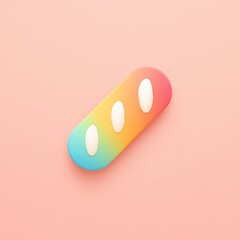 Pastel baguette bread icon with soft tones, minimal style, and smooth gradient colors on pink background, evoking calm and cheerful mood