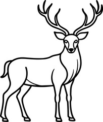 Fototapeta premium Minimalist Continuous Line Art of a Majestic Reindeer – Elegant Holiday Vector