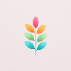Pastel minimal nature leaf icon with soft colors, simple design, and gentle texture, evoking calm and peaceful feelings, perfect for modern decor or eco themes