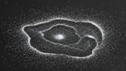 Powdered elegance abstraction with white marble dust swirls in macro detail for modern artwork and design concept