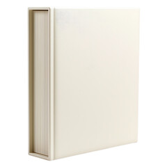 A white book with a black background