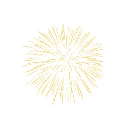Fire work Golden Doodle, Celebration, Party Icon, Anniversary, New Year Event..
