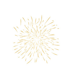 Gold firework on transparent background.