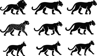 Running Wild Animal Silhouette Icons