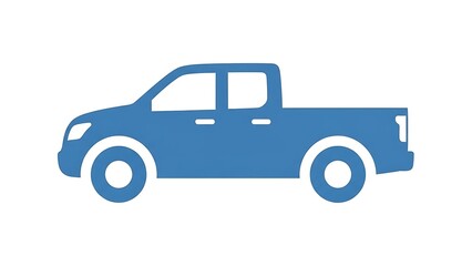 Fototapeta premium Blue pickup truck in simple modern design for commercial use
