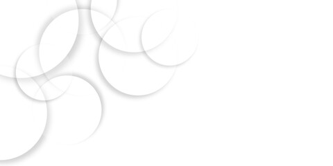 modern abstract white bubble background with circles. banner pattern with copy space abstract blank geometric circle abstract white background with circles cut out drop shadow template.