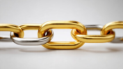 Obraz premium Gold and Silver Chain Links