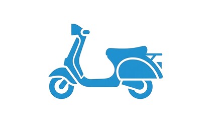 Modern blue scooter vehicle icon design