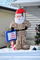 Camouflage Santa in the Yard