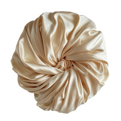 A luxurious silk hair turban on a black background