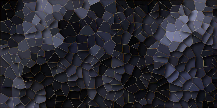 Quartz dark purple black Broken Stained-Glass Background. Voronoi diagram background. Seamless pattern shapes vector Vintage Quartz surface white for bathroom or kitchen for use....