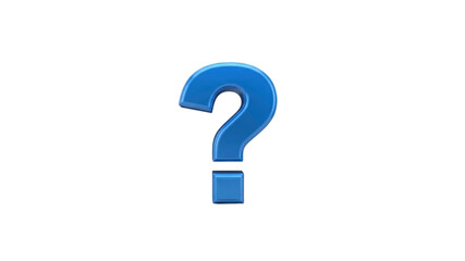 Blue question mark on Transparent Background
