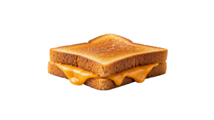 Grilled cheese sandwich oozing with melted cheese