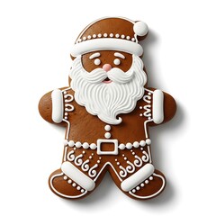 Gingerbread Man Cookie Decorated as Santa Claus for Christmas