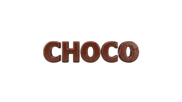 Choco Chocolate Text on Transparent Background