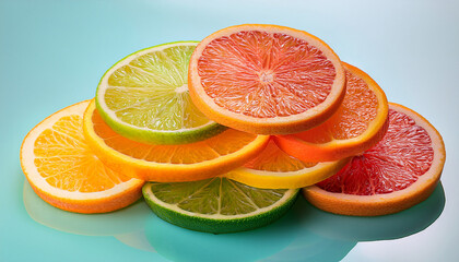 Stacked Citrus Slices Vibrant Colors