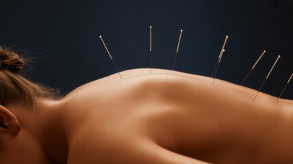 Acupuncture treatment: A close-up view captures the essence of a serene moment during an acupuncture session.