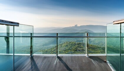 glass balustrade with clean panels providing secure view and wide safety opening