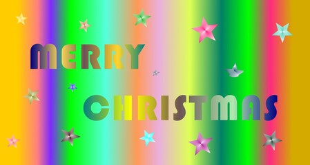 Merry Christmas Rainbow Gradient Festive Star Background