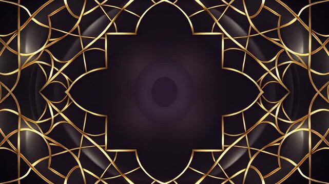 Elegant Golden Geometric Pattern on Dark Background.
