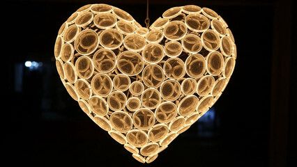 Heart-shaped light formed by overlapping circles, unity design.