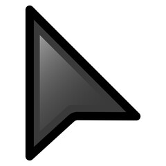 Black Computer Mouse Cursor Icon Pointer isolated on transparent background