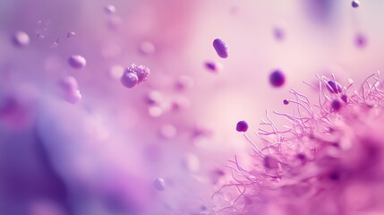 Microscopic view of floating particles and cilia hairs