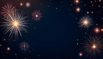 Abstract new year celebration scene highlighting 2026 amid gentle fireworks light refined tones negative space and professional cinematic clarity