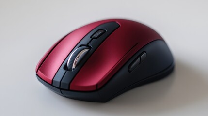 Dual color office mouse resting on a white surface