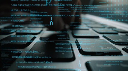 Abstract digital background with computer code, technology concept, data processing, programming, keyboard input, computer science, futuristic design xenic. - Powered by Adobe