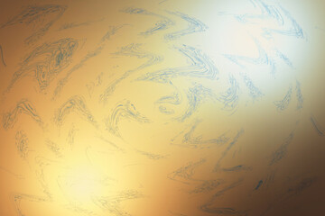 光が入った揺れるウェーブラインの背景　オレンジ色 