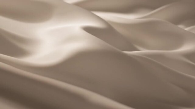Close-up of smooth beige silk fabric texture