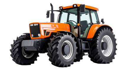 Orange Tractor Isolated on white background