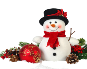 Jolly snowman with red scarf and black hat png winter png holiday png Christmas png f