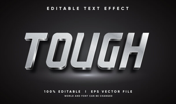 tough 3d vector text effect with modern style