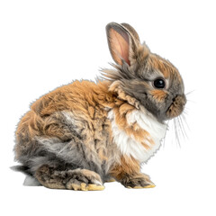 Obraz premium A Fluffy Lionhead Rabbit Kit Against a Black Background