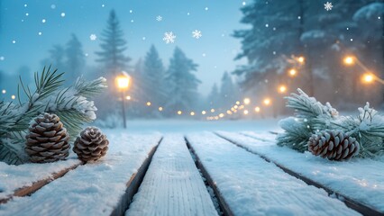 christmas tree in the snow
