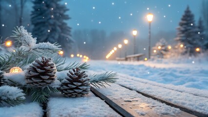 christmas tree in the snow