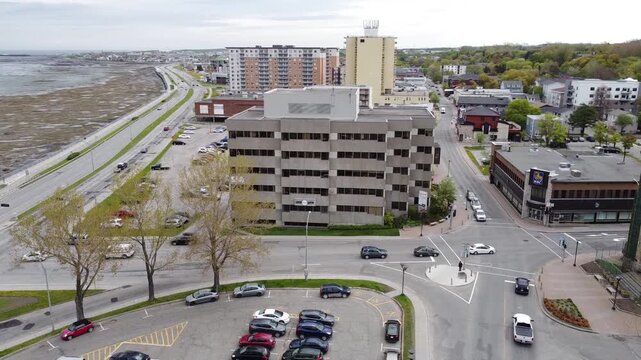 Aerial view of downtown Rimouski Qc