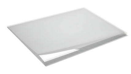 Stack of Blank White Paper Sheets on White Background for Printing Office Use