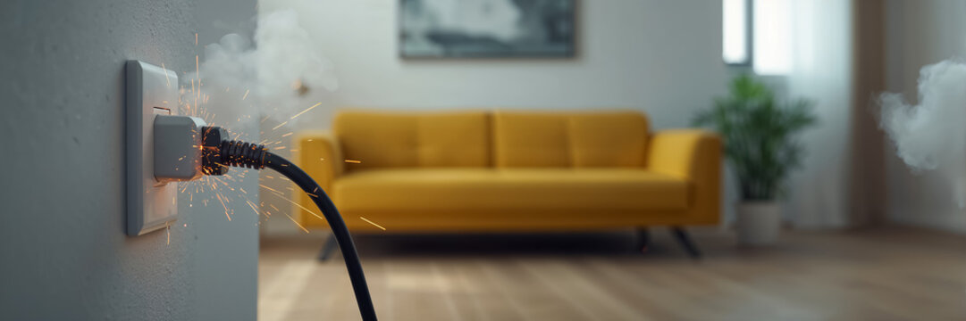 plug in socket sparks short circuit