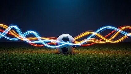 Dynamic soccer ball with light trails