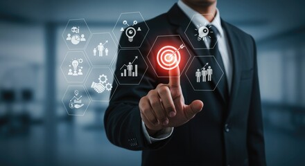 Businessman setting strategic goals