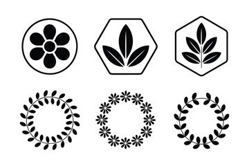 Organic floral logo and wreath vector collection
