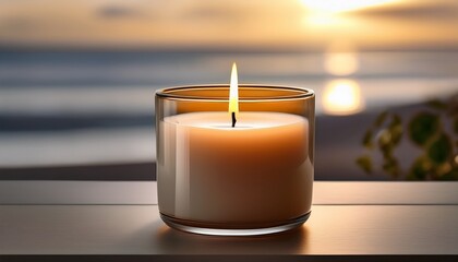 warm and inviting candle with flickering flame in soft light