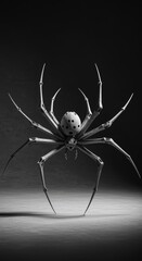 Skeleton spider in black and white