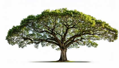 Obraz premium a large mature tree with a wide canopy isolated on white background