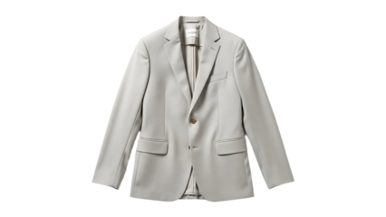 Light Gray Business Suit Jacket on White Background for Corporate Fashion and Formal Wear